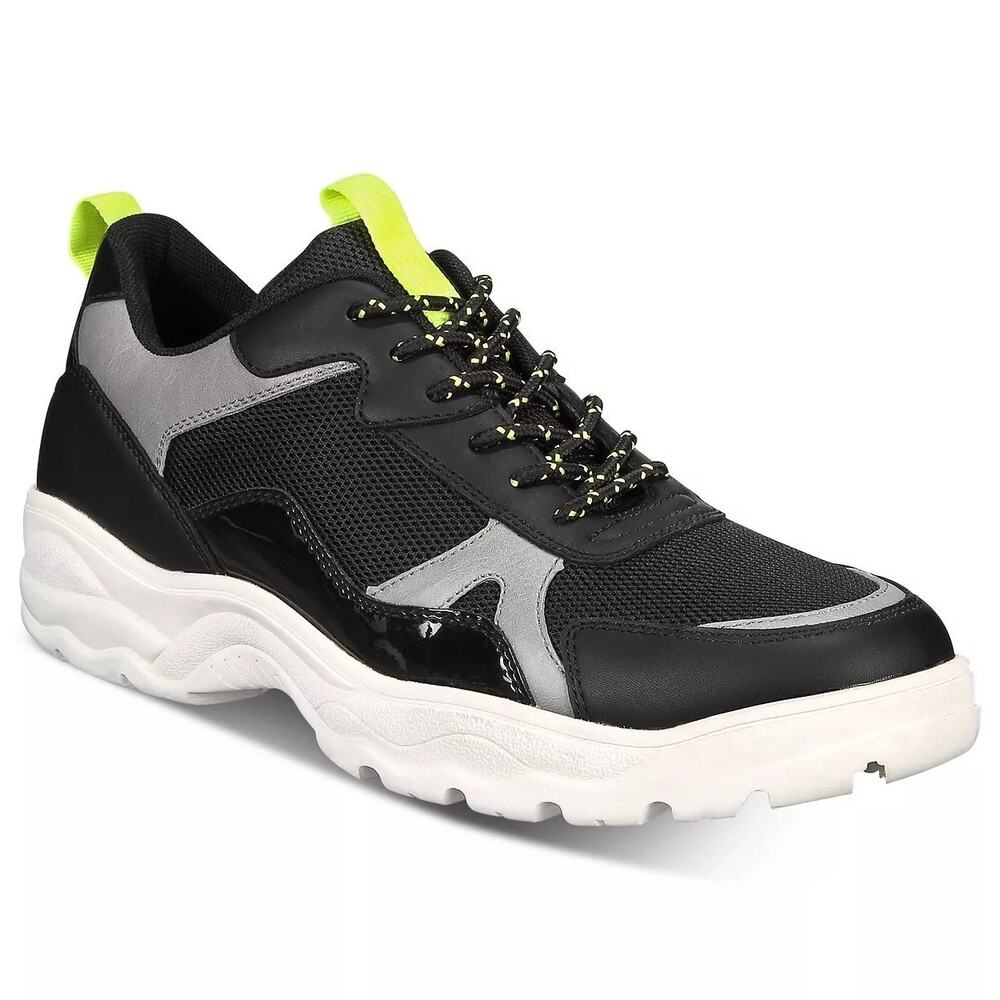Kingside Men Geoffrey Low Top Chunky Dad Sneakers Size US 9M Black Grey Neon